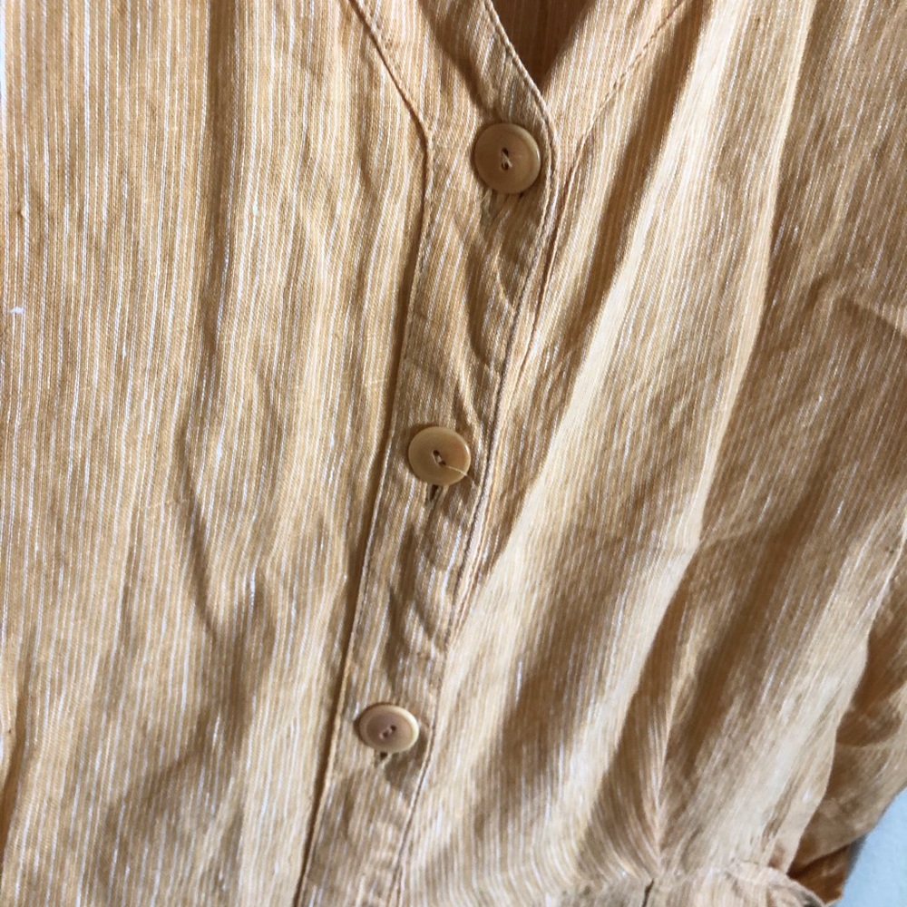 Flax II Crop Button Up Blouse Top - Picture 4 of 6